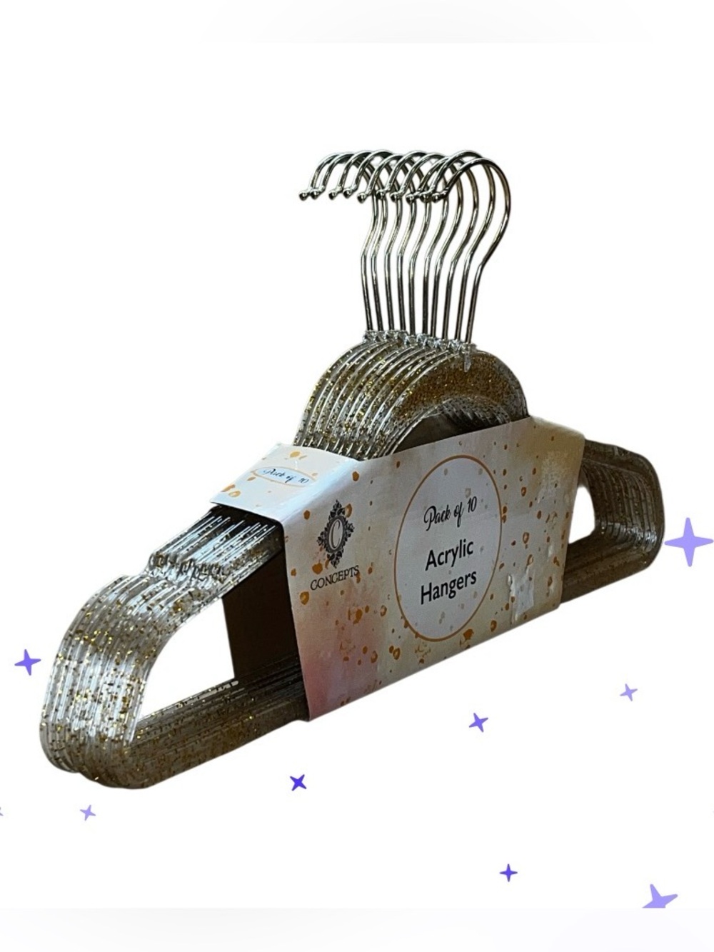 Gold Acrylic Hangers - Pack of 10